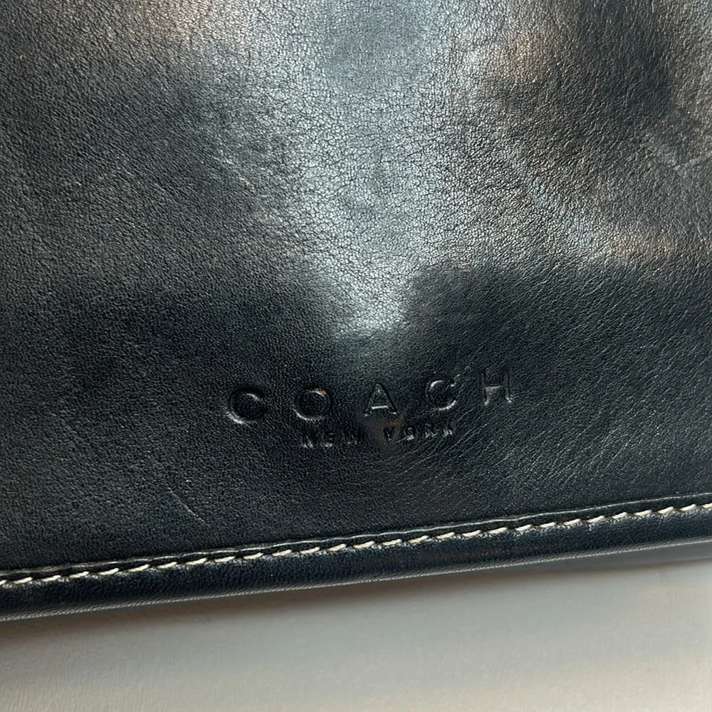 COACH 9140 Martini Flap, Vintage From 1999, Blk Leather With White Stitching USA - Picture 2 of 10